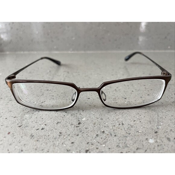 Oliver Peoples Eyeglasses Frames Only Dignity BIR Brown Rectangular 50-16-139 - Picture 1 of 16